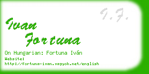 ivan fortuna business card